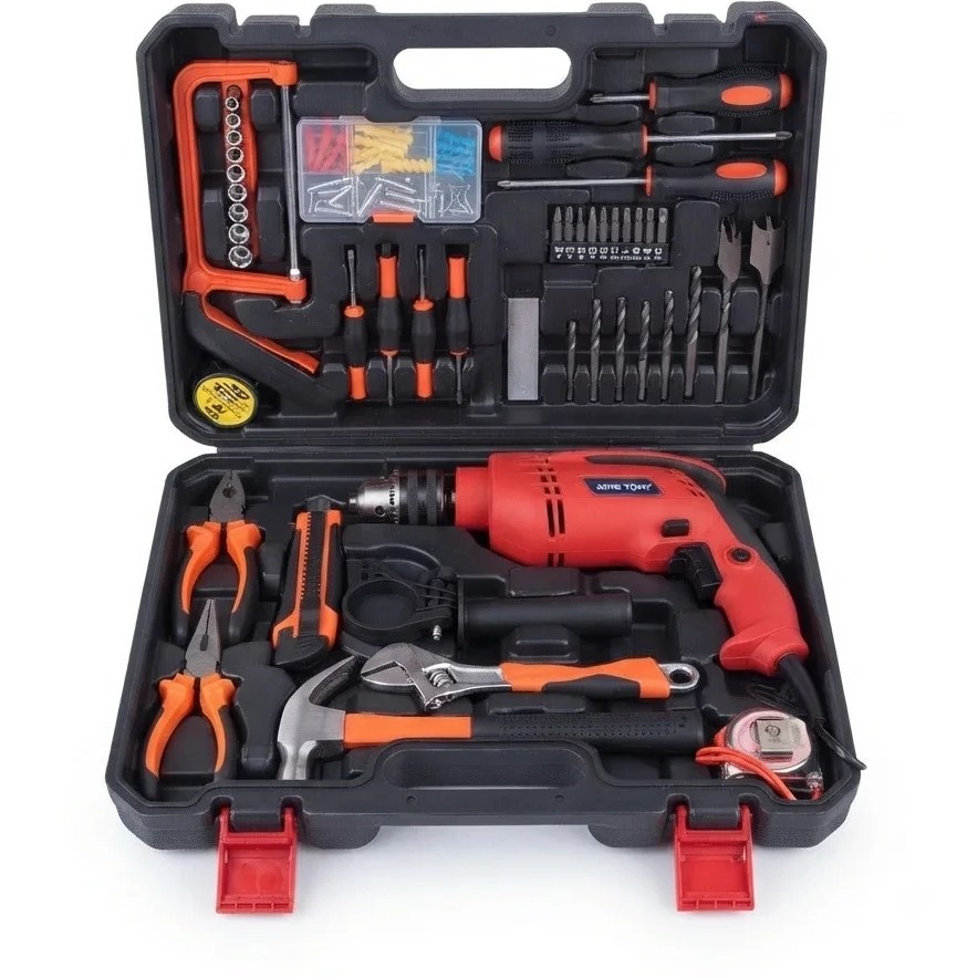 کیت دریل برقی ۱۳۰۰ وات ۱۰۰ عددی با لوازم کینگ استار مدل 6813S